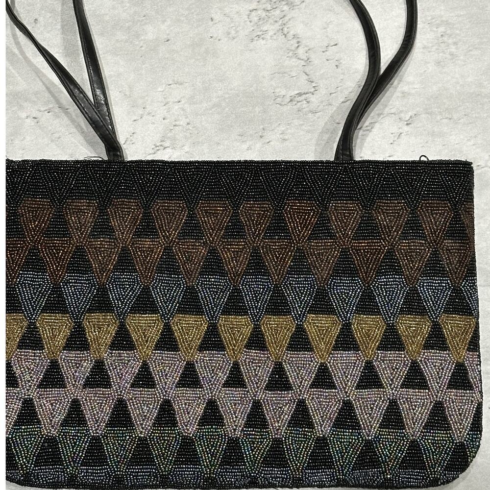 Vinatge "Another Y & S Original" Geometric Beaded Clutch with Straps - Picture 2 of 7